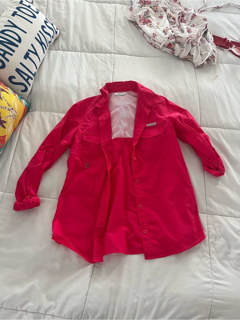 Columbia Hot Pink Button-Down Shirt